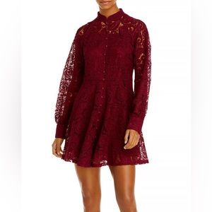 🍒AQUA- Short Lace Button Front Long Dress- 100% Exclusive NWOT